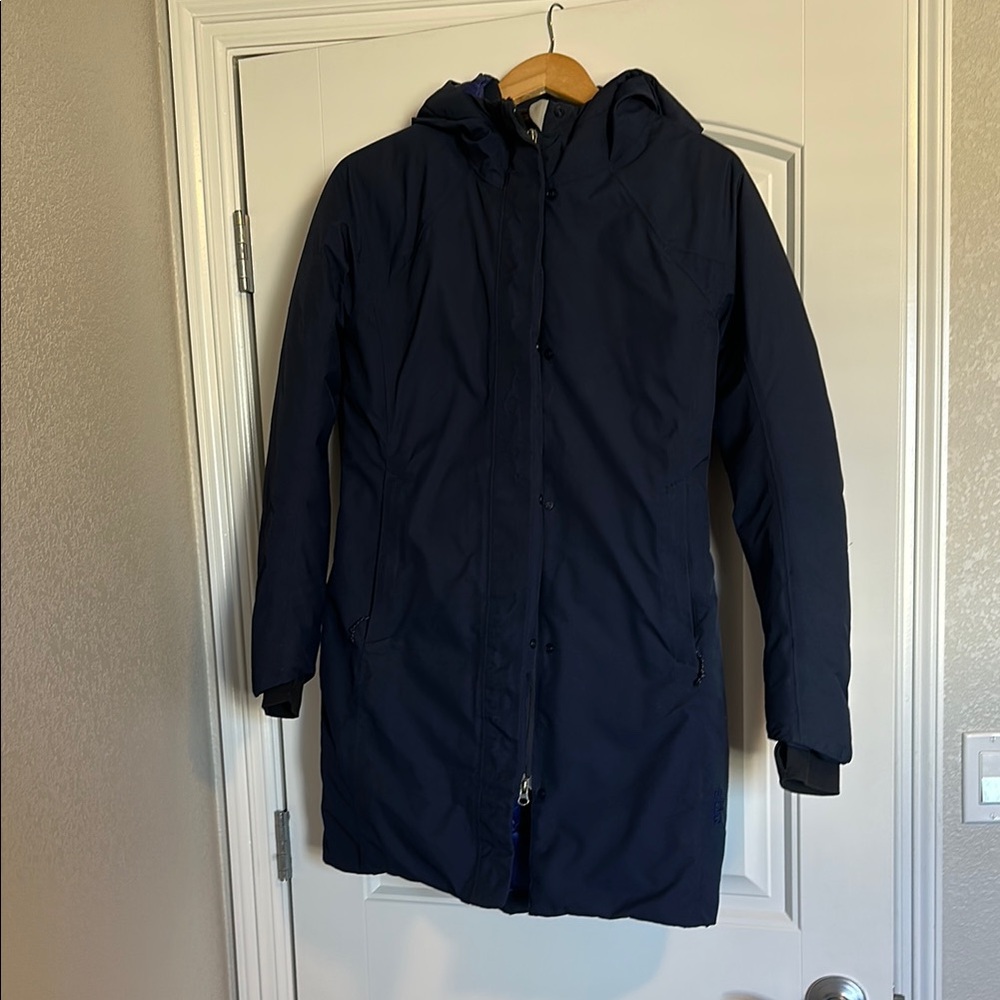 Women's Stio Goose Down Navy Hooded Coat